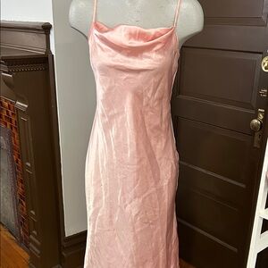 bebe Blush Satin Midi Dress